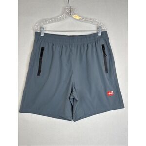 Athletex Mens Gray Performance Shorts L 7" Inseam Zip Pockets